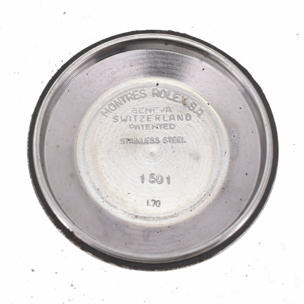ROLEX Oyster perpetual date 1501 vintage Finely Engine Turned Bezel Silver Dial Automatic Men's
 Watch K#142490