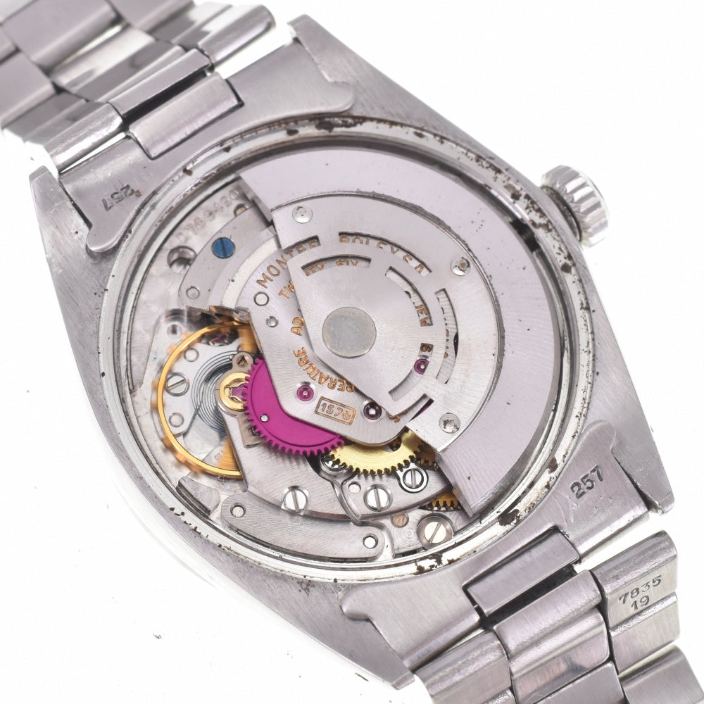 ROLEX Oyster perpetual date 1501 vintage Finely Engine Turned Bezel Silver Dial Automatic Men's
 Watch K#142490