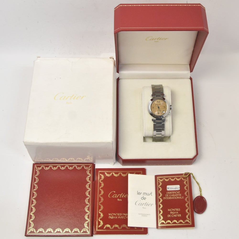 with paper CARTIER Pasha C W31024M7 Date Pink gold Dial Automatic Unisex
 Watch I#142491
