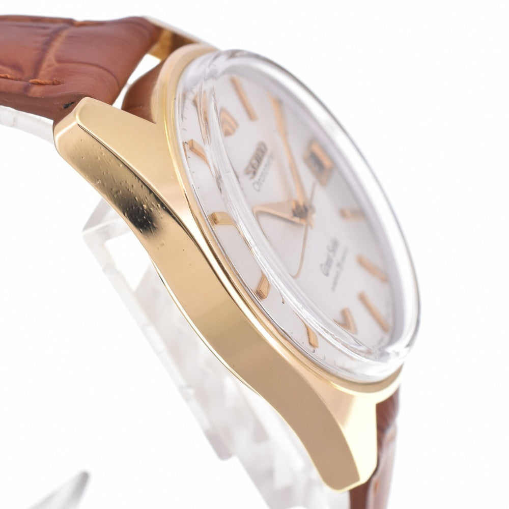 SEIKO Grand Seiko second model 5722-9000 K18YG Solid/Leather Lion Medal Silver Dial Hand Winding Men's
 Watch L#142496