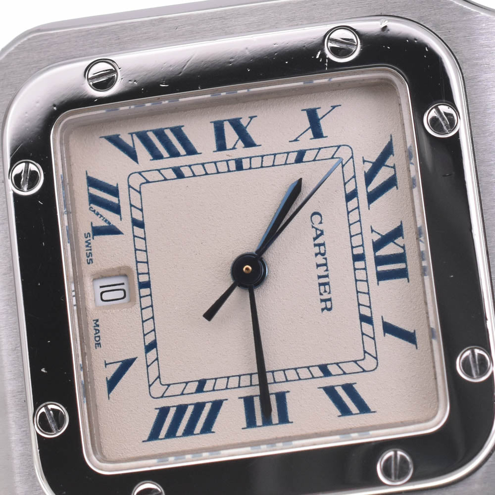 CARTIER Santosgalbe LM W20018D6 Date Ivory Dial Quartz Men's
 Watch L#142498