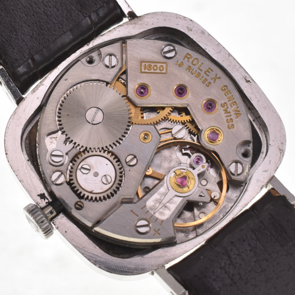 ROLEX Cherini Sep-84 vintage K18WG/Leather Cal.1600 Silver Dial Hand Winding Ladies
 Watch I#142499