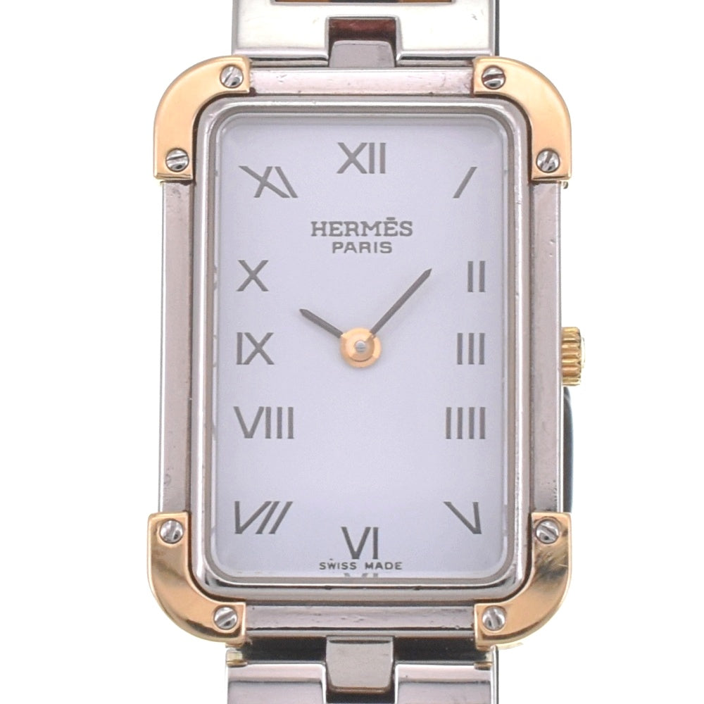 HERMES Clojure CR1.220 Stainless Steel/Gold Plated white Dial Quartz Ladies
 Watch I#142502