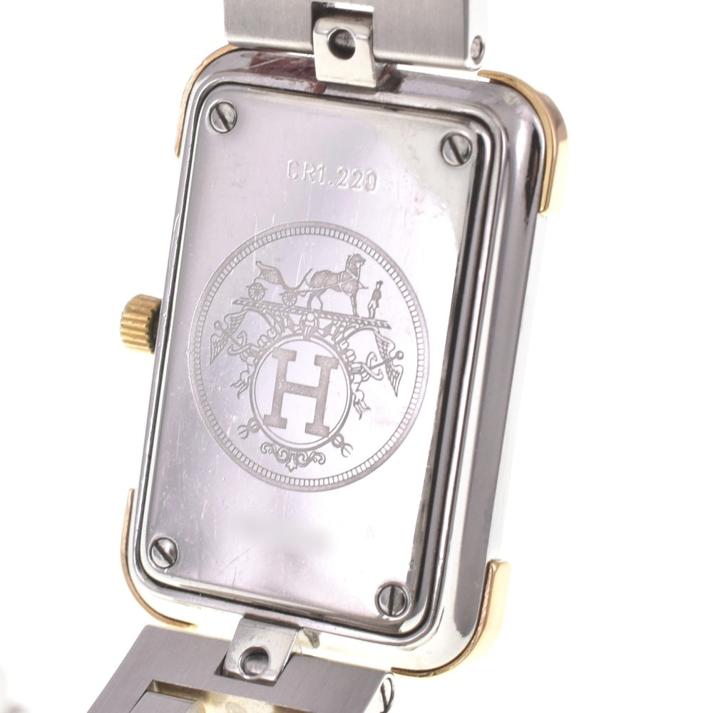 HERMES Clojure CR1.220 Stainless Steel/Gold Plated white Dial Quartz Ladies
 Watch I#142502