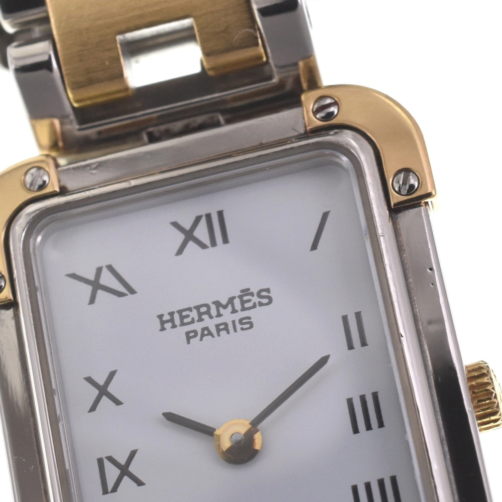 HERMES Clojure CR1.220 Stainless Steel/Gold Plated white Dial Quartz Ladies
 Watch I#142502
