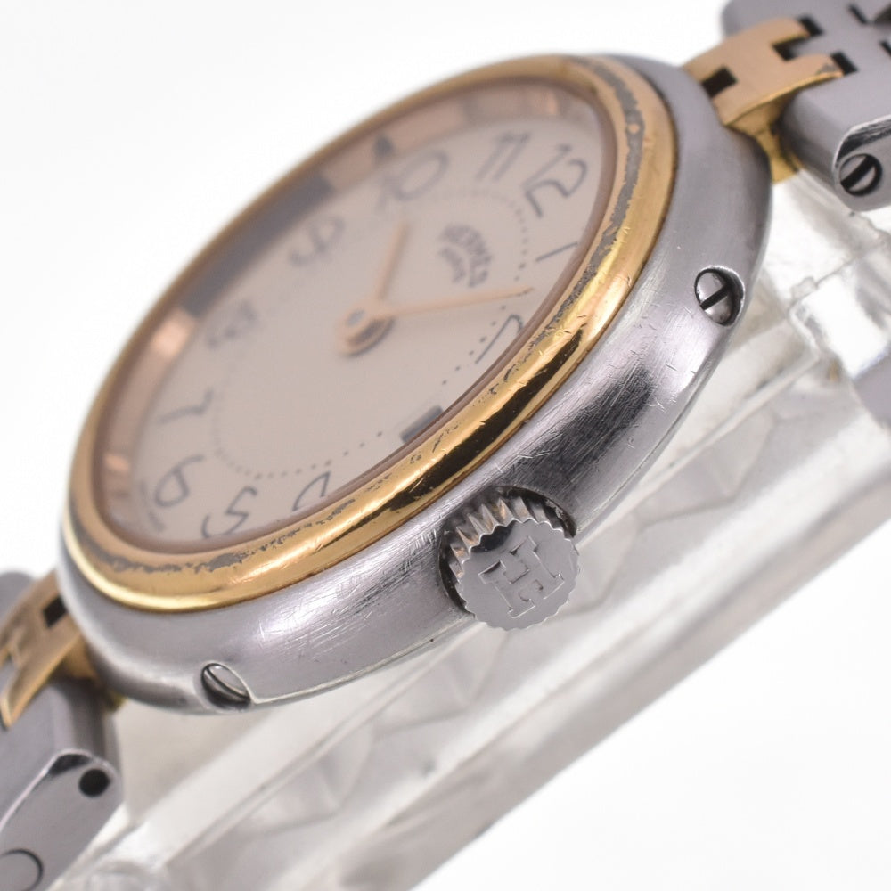 HERMES profile Date Stainless Steel/Gold Plated Ivory Dial Quartz Ladies
 Watch I#142503