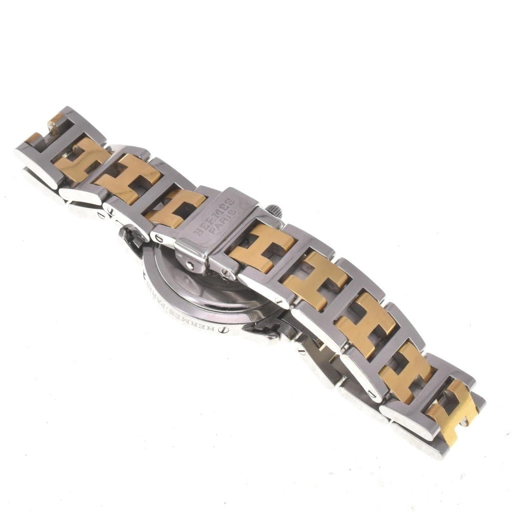 HERMES Clipper CL4.220 Stainless Steel/Gold Plated D Buckle beige Dial Quartz Ladies
 Watch I#142504