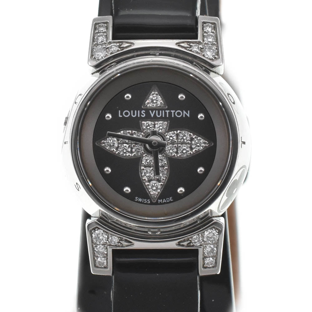 with paper LOUIS VUITTON Tambour bijou Q151K Diamond Triple Coiled gray Dial Quartz Ladies
 Watch J#142507