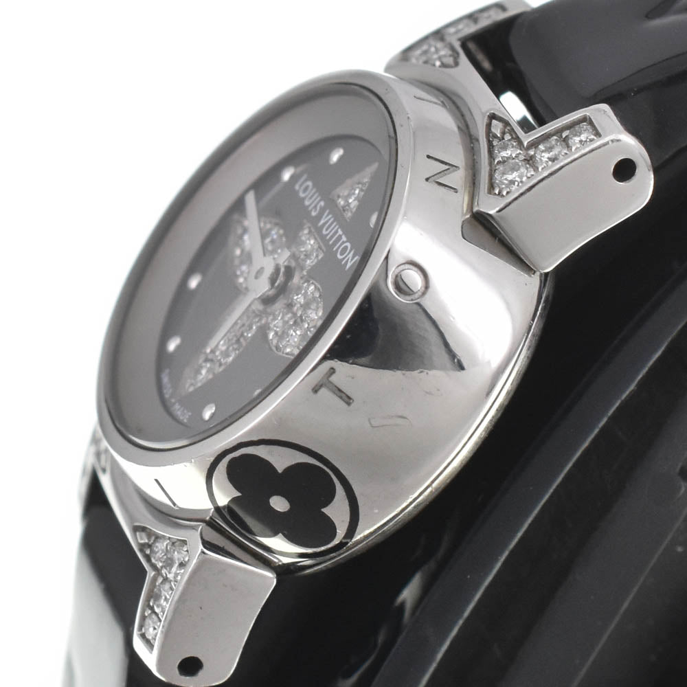 with paper LOUIS VUITTON Tambour bijou Q151K Diamond Triple Coiled gray Dial Quartz Ladies
 Watch J#142507