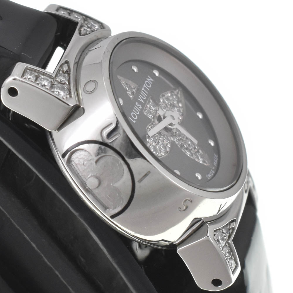 with paper LOUIS VUITTON Tambour bijou Q151K Diamond Triple Coiled gray Dial Quartz Ladies
 Watch J#142507