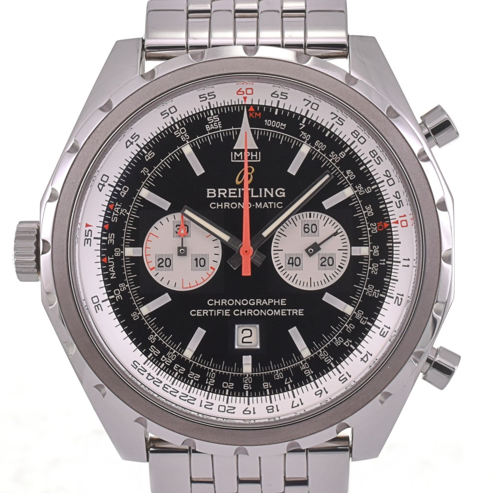 with paper BREITLING Chronomatic A41360 Chronograph Date Black / Silver Dial Automatic Men's
 Watch I#142508