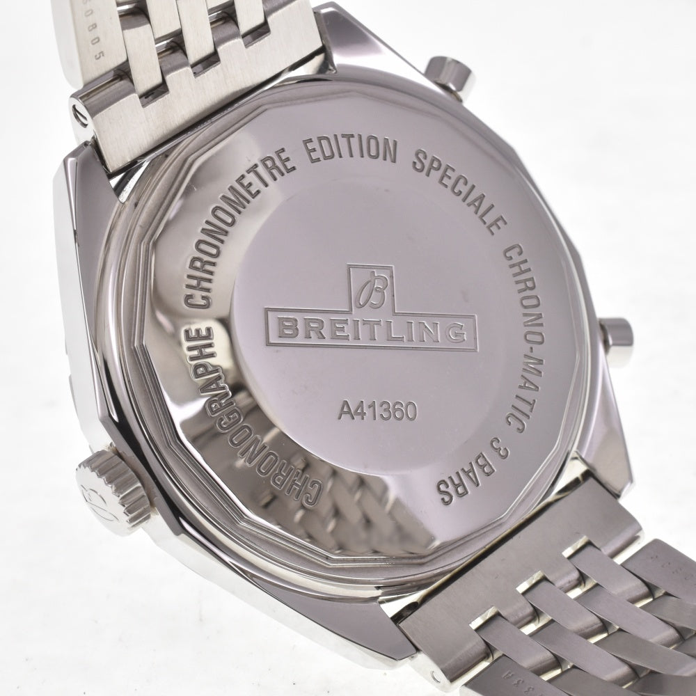 with paper BREITLING Chronomatic A41360 Chronograph Date Black / Silver Dial Automatic Men's
 Watch I#142508