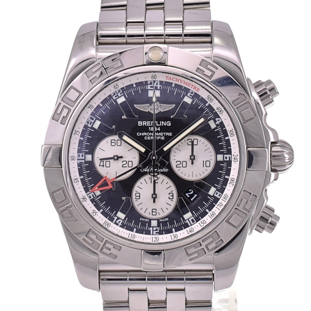 with paper BREITLING Chronomat GMT AB0410 Chronograph Date Black / Silver Dial Automatic Men's
 Watch I#142512