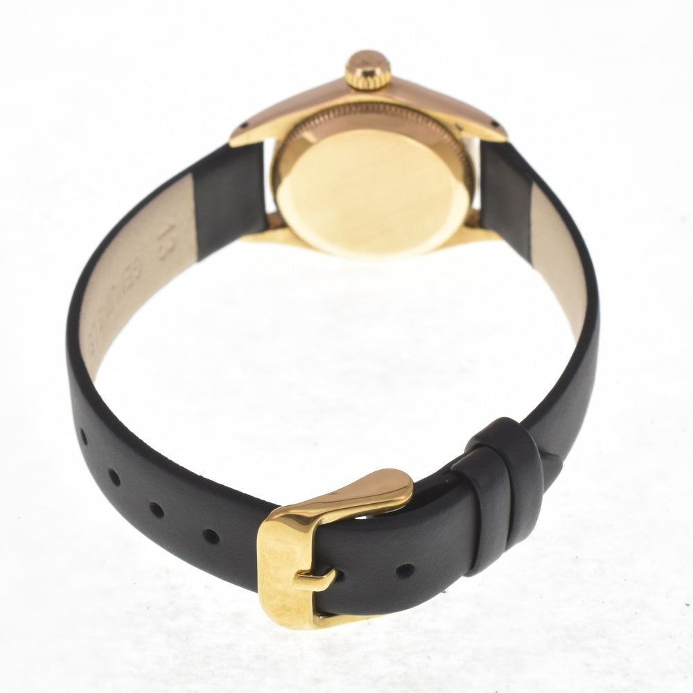 ROLEX Oyster perpetual 6619 Cal.1160 K18YG/Leather Champagne Dial Automatic Ladies
 Watch J#142513