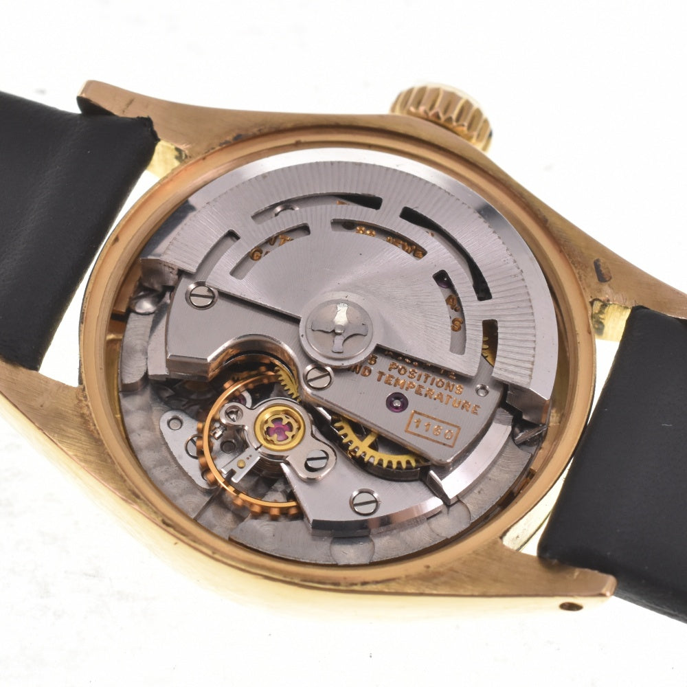 ROLEX Oyster perpetual 6619 Cal.1160 K18YG/Leather Champagne Dial Automatic Ladies
 Watch J#142513