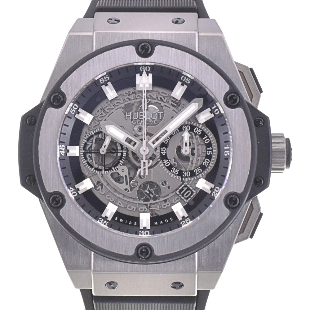 with paper HUBLOT King Power Unico Titanium 701.NX.0170.RX Silver (Skeleton) Dial Automatic Men's
 Watch L#142519