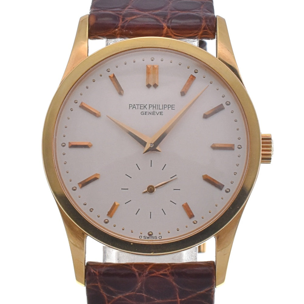 PATEK PHILIPPE Calatrava σ Dial Ref.3796J K18YG/Leather Cal.215 Silver Dial Hand Winding Men's
 Watch I#142531