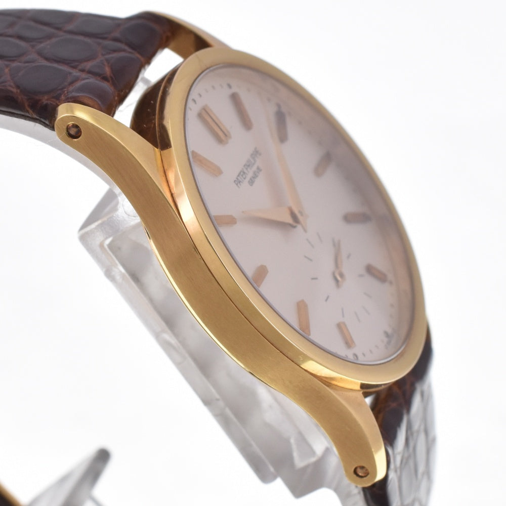 PATEK PHILIPPE Calatrava σ Dial Ref.3796J K18YG/Leather Cal.215 Silver Dial Hand Winding Men's
 Watch I#142531
