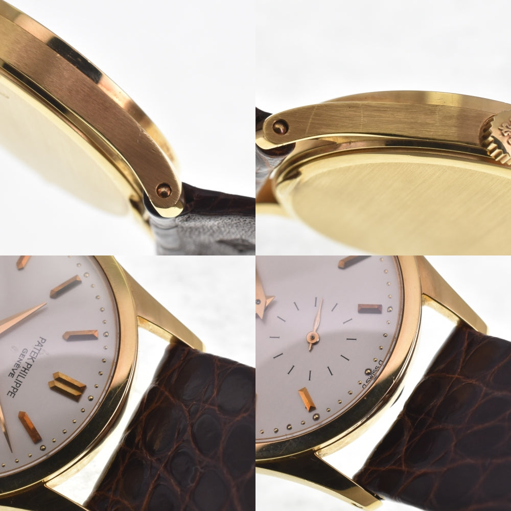 PATEK PHILIPPE Calatrava σ Dial Ref.3796J K18YG/Leather Cal.215 Silver Dial Hand Winding Men's
 Watch I#142531