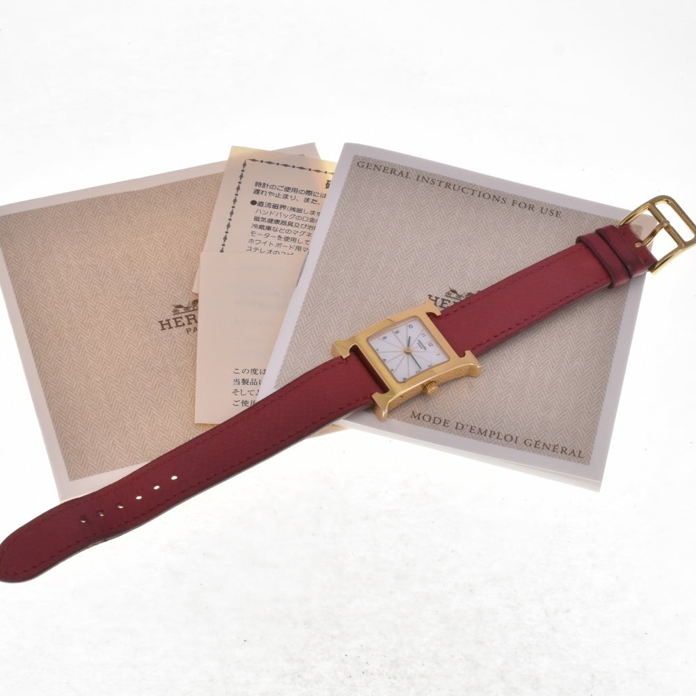 HERMES H watch HH1.201 white Dial Quartz Ladies
 Watch I#142535