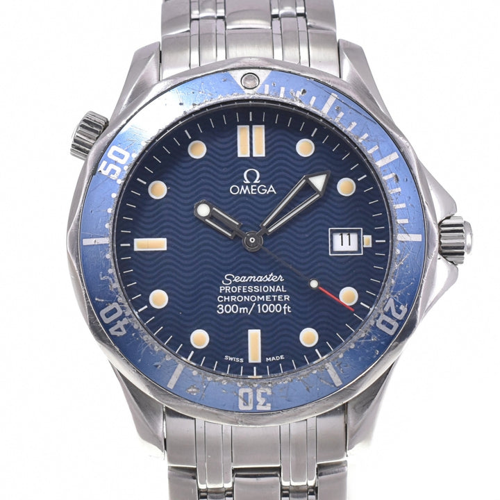 with paper OMEGA Seamaster 300M 2531.80 Date chronometer blue Dial Automatic Men's
 Watch N#142542