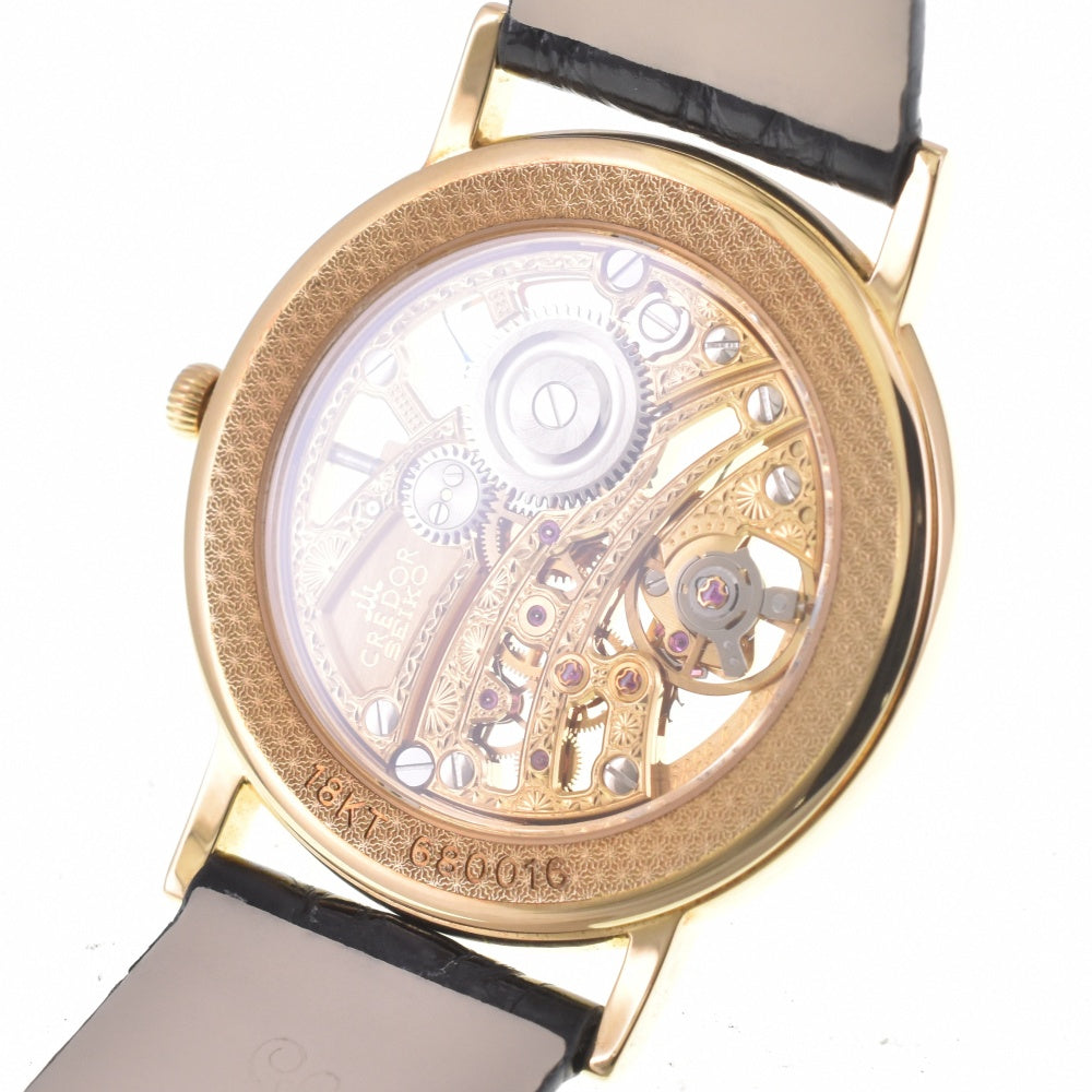 SEIKO CREDOR SIGNO GBBD998/6899-A268 K18YG skeleton Dial Hand Winding Men's
 Watch L#142547