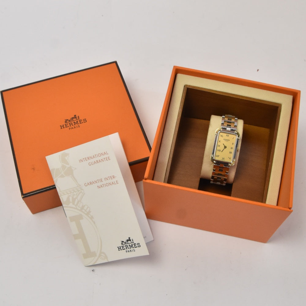 with paper HERMES Clojure CR1.220 Stainless Steel/Gold Plated gold Dial Quartz Ladies
 Watch H#142549
