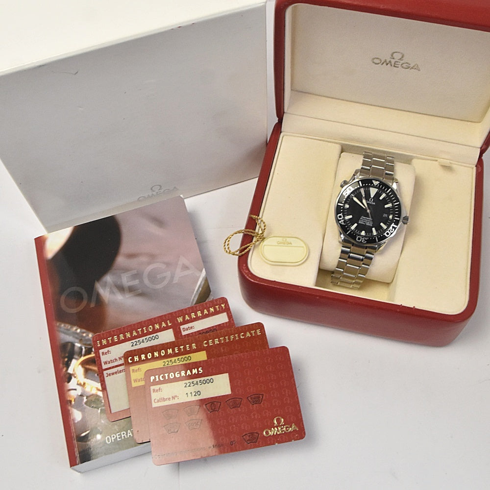 with paper OMEGA Seamaster300M 2254.50 Date chronometer black Dial Automatic Men's
 Watch H#142554