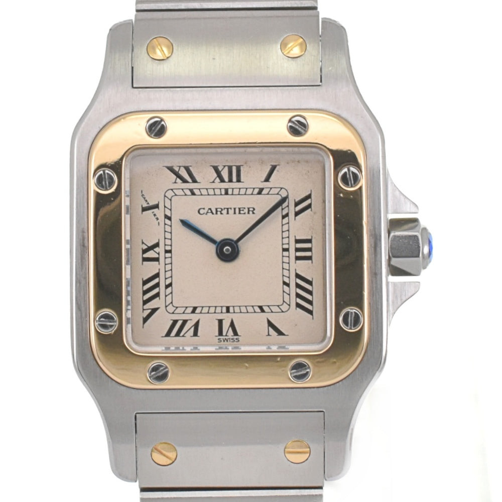 CARTIER Santosgalbe SM W20012C4 Stainless Steel/K18YG Ivory Dial Quartz Ladies
 Watch J#142560