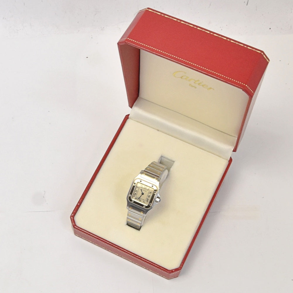 CARTIER Santosgalbe SM W20012C4 Stainless Steel/K18YG Ivory Dial Quartz Ladies
 Watch J#142560