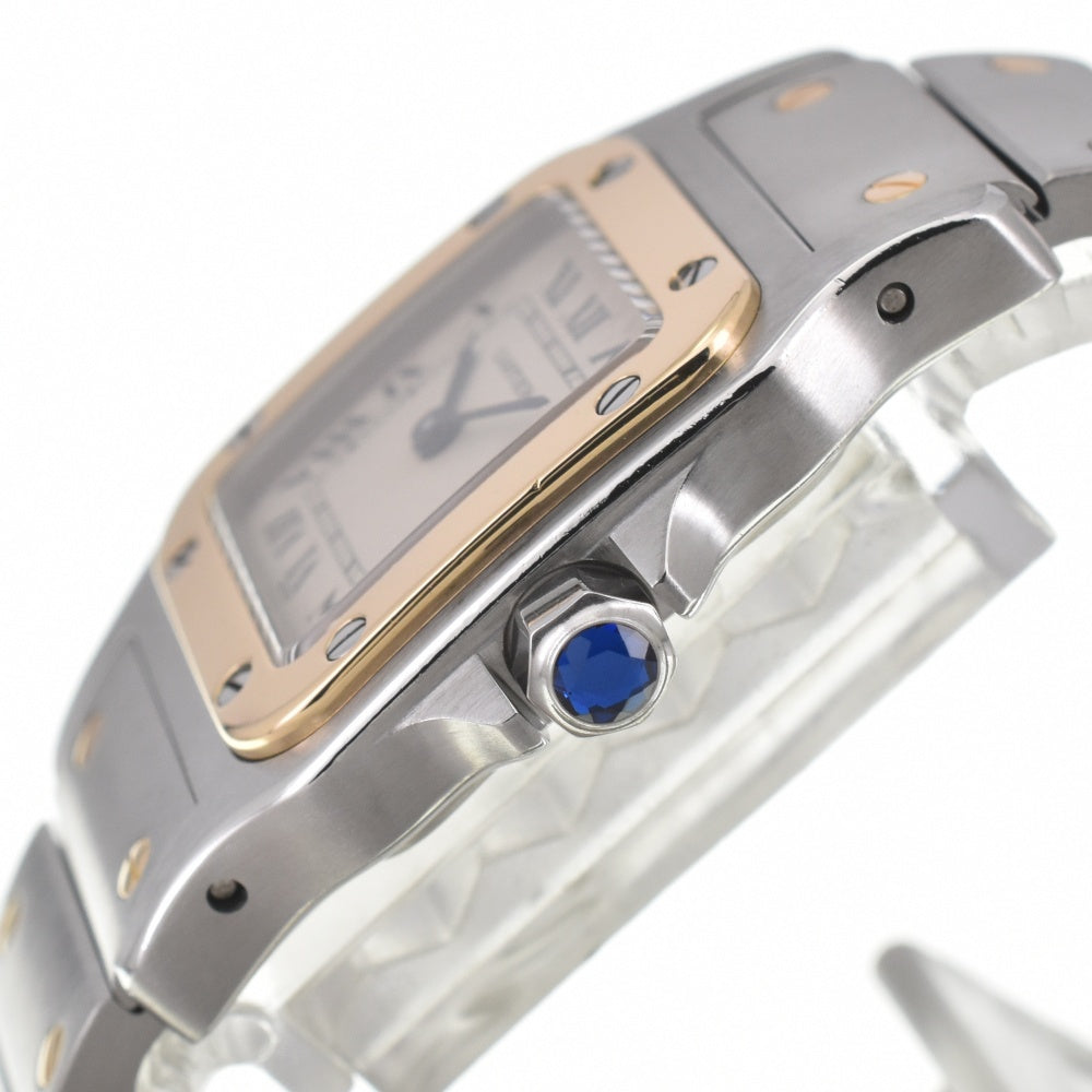 CARTIER Santosgalbe SM W20012C4 Stainless Steel/K18YG Ivory Dial Quartz Ladies
 Watch J#142560