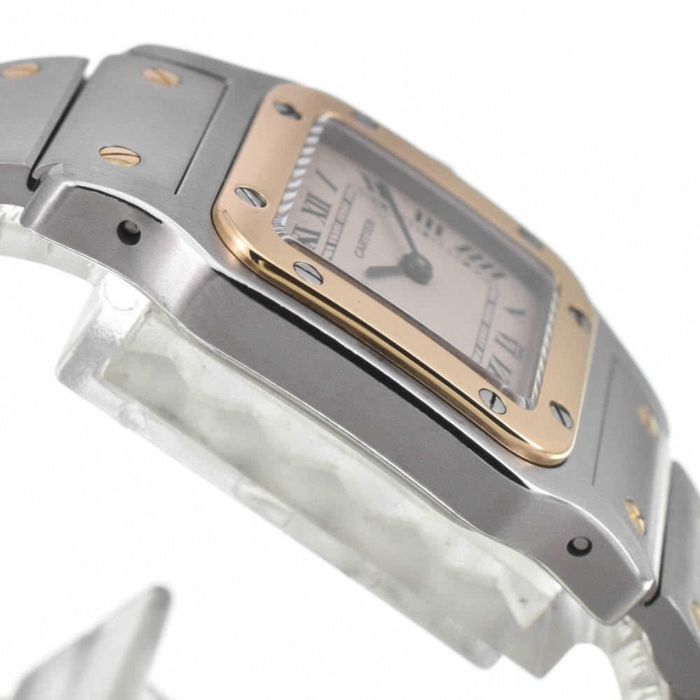 CARTIER Santosgalbe SM W20012C4 Stainless Steel/K18YG Ivory Dial Quartz Ladies
 Watch J#142560