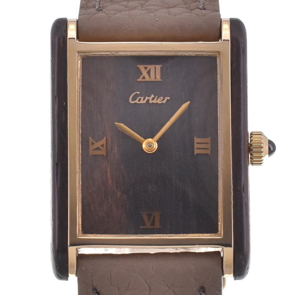 CARTIER Organic Tank Wood LM 1974213 Brown (Wood) Dial Hand Winding Men's
 Watch Z#142563