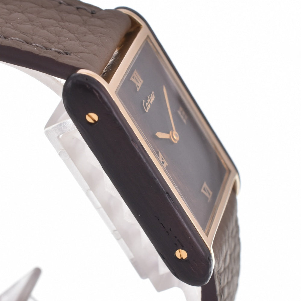 CARTIER Organic Tank Wood LM 1974213 Brown (Wood) Dial Hand Winding Men's
 Watch Z#142563