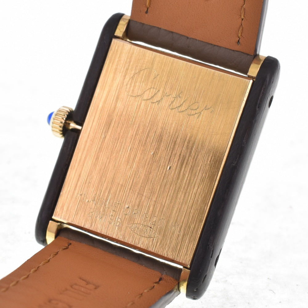 CARTIER Organic Tank Wood LM 1974213 Brown (Wood) Dial Hand Winding Men's
 Watch Z#142563