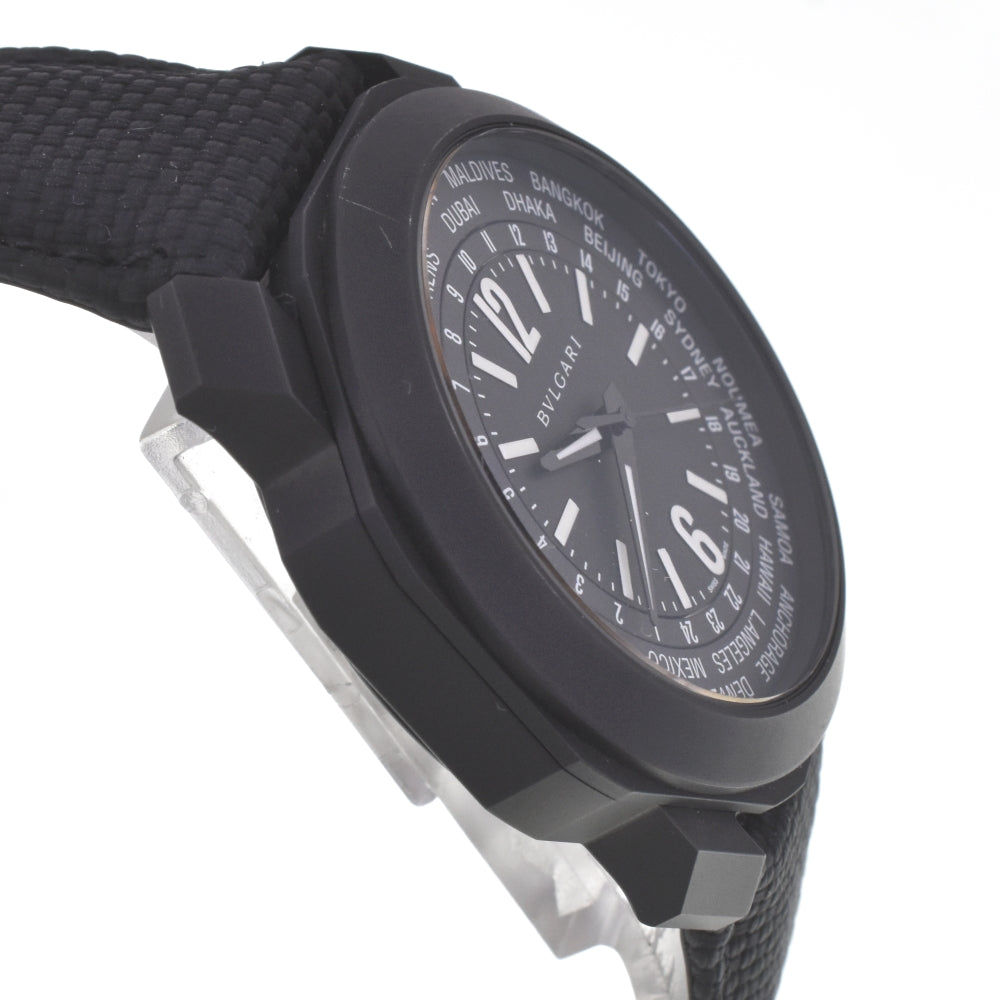 with paper BVLGARI Octo Roma Worldtimer OC41SWT black Dial Automatic Men's
 Watch H#142568