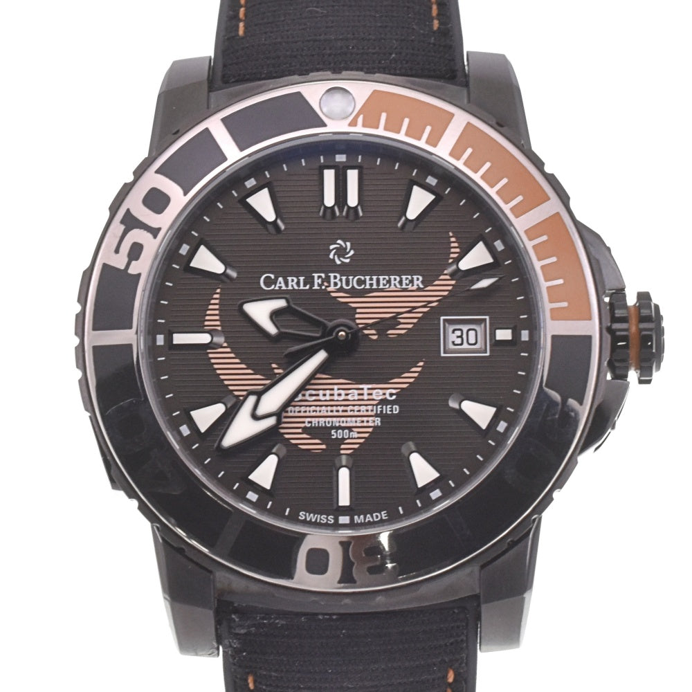 with paper CARL F.BUCHERER Patravi ScubaTec Black Manta 00.10632.28.33.99 black Dial Automatic Men's
 Watch I#142569