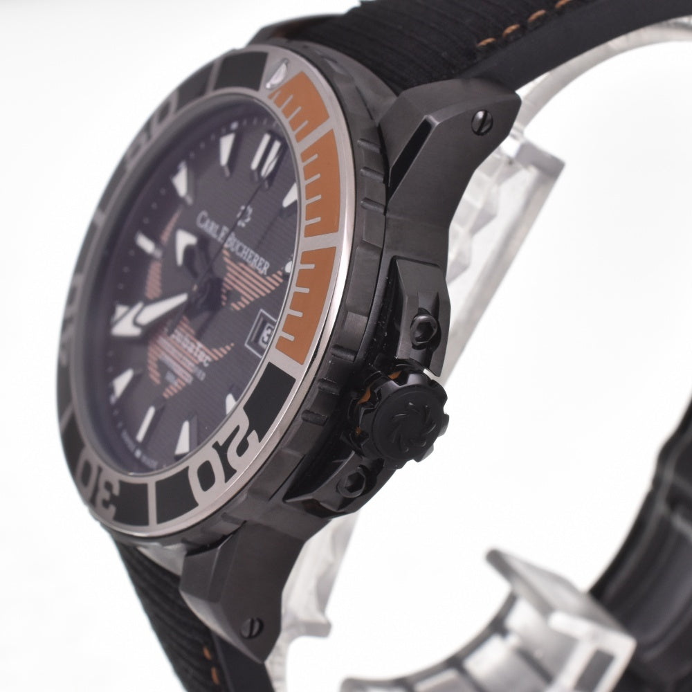 with paper CARL F.BUCHERER Patravi ScubaTec Black Manta 00.10632.28.33.99 black Dial Automatic Men's
 Watch I#142569