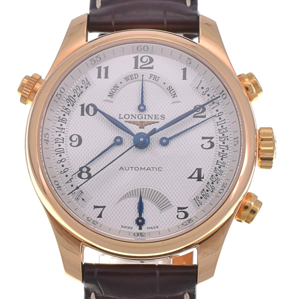 with paper LONGINES Master Collection Retrograde L2.714.8.78.3 Silver Dial Automatic Men's
 Watch H#142570