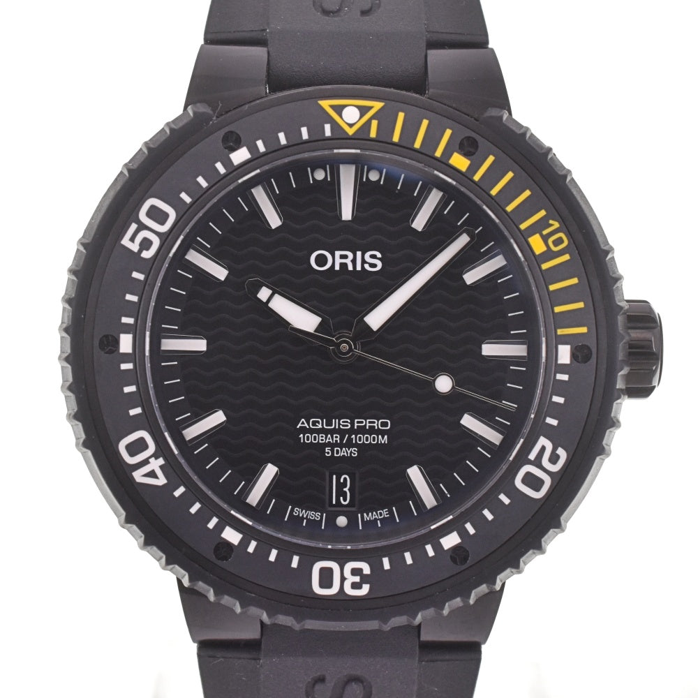 with paper ORIS Aquis Pro Date Caliber 400 01 400 7767 7754 Titanium / rubber black Dial Automatic Men's
 Watch I#142573