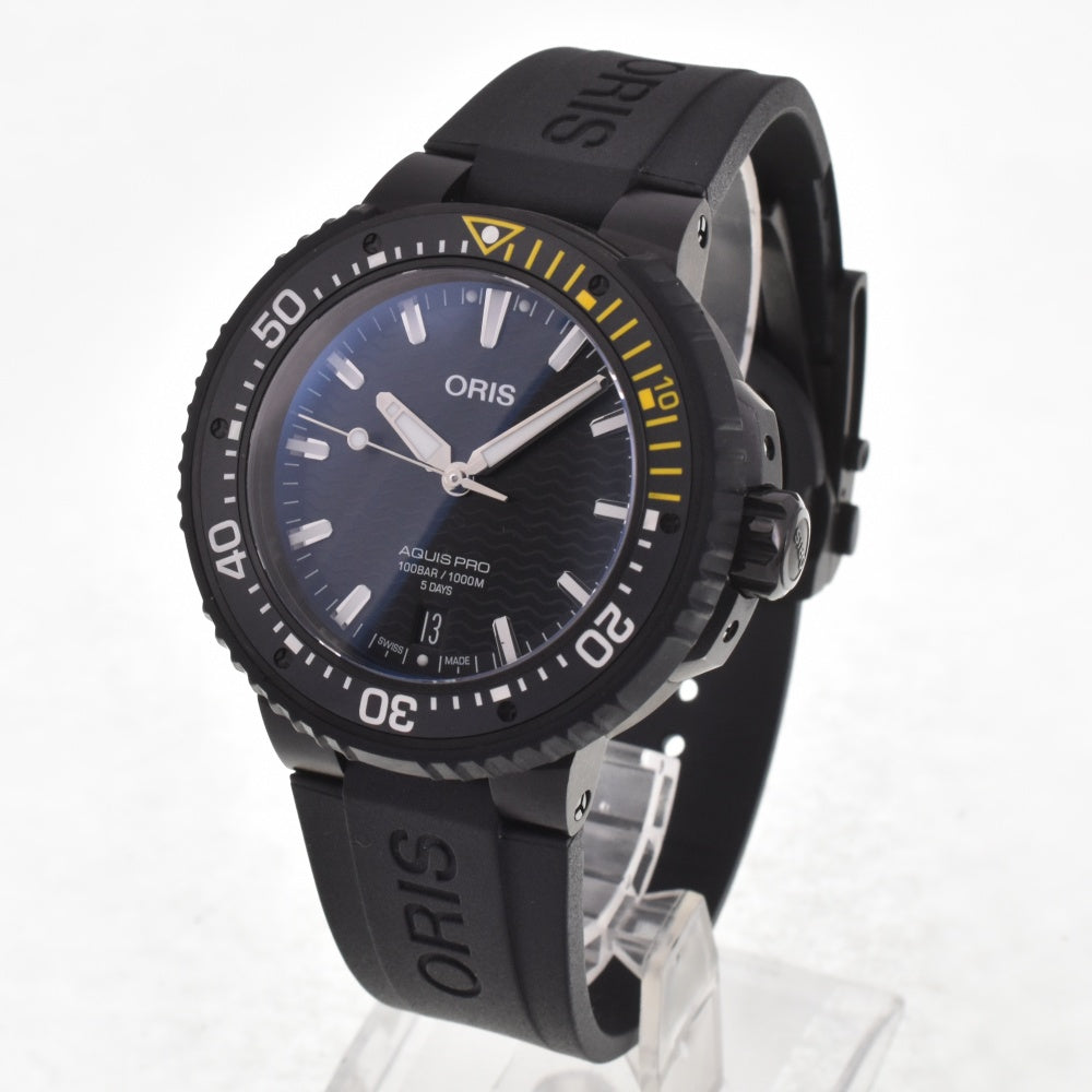 with paper ORIS Aquis Pro Date Caliber 400 01 400 7767 7754 Titanium / rubber black Dial Automatic Men's
 Watch I#142573