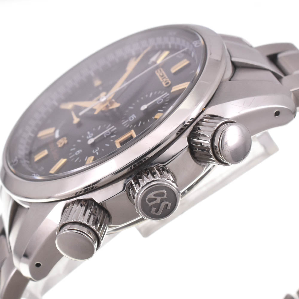 SEIKO Grand Seiko SBGC005/9R86-0AC0 GMT chronograph black Dial Spring drive Men's
 Watch I#142574