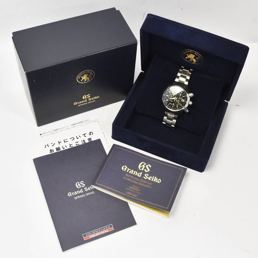 SEIKO Grand Seiko SBGC005/9R86-0AC0 GMT chronograph black Dial Spring drive Men's
 Watch I#142574