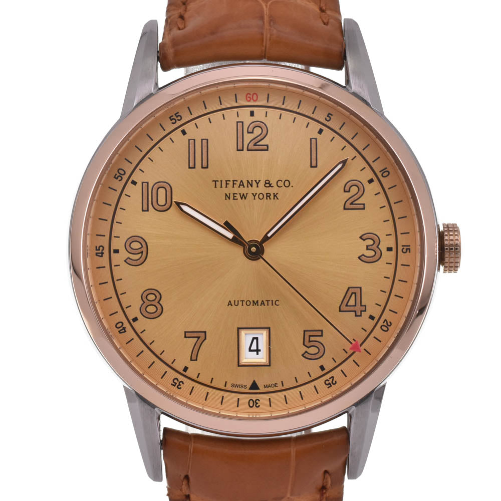 TIFFANY&Co. CT60 Series Date K18PGBezel gold Dial Automatic Men's
 Watch I#142576