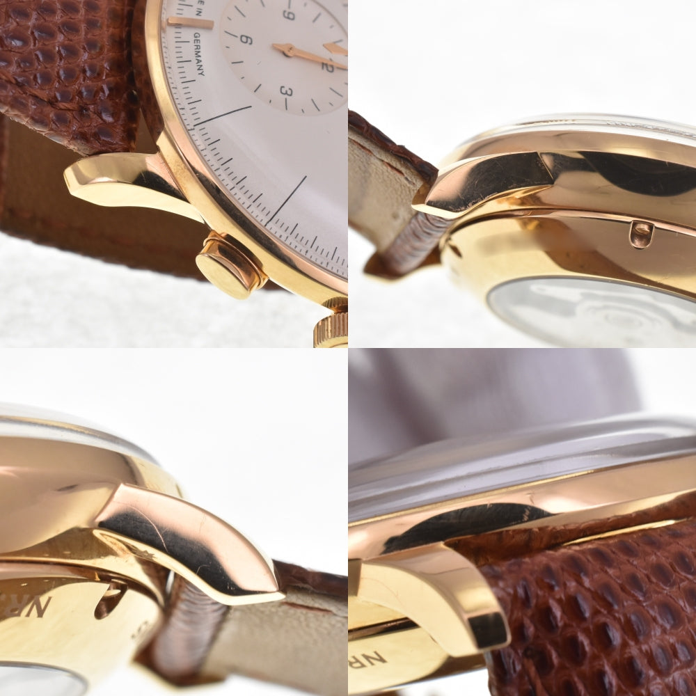 with paper JUNGHANS Meister chronoscope 027/9200.00 Day-Date K18RG/Leather Limited to 151 pieces Silver Dial Automatic Men's
 Watch H#142580