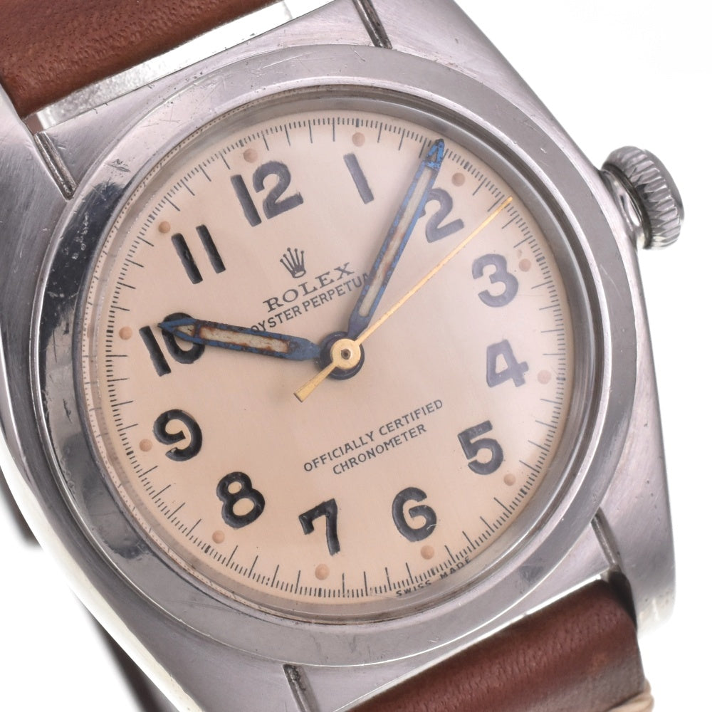 ROLEX Oyster perpetual 2940 vintage Bubble back Silver Dial Automatic Boy's
 Watch I#142589