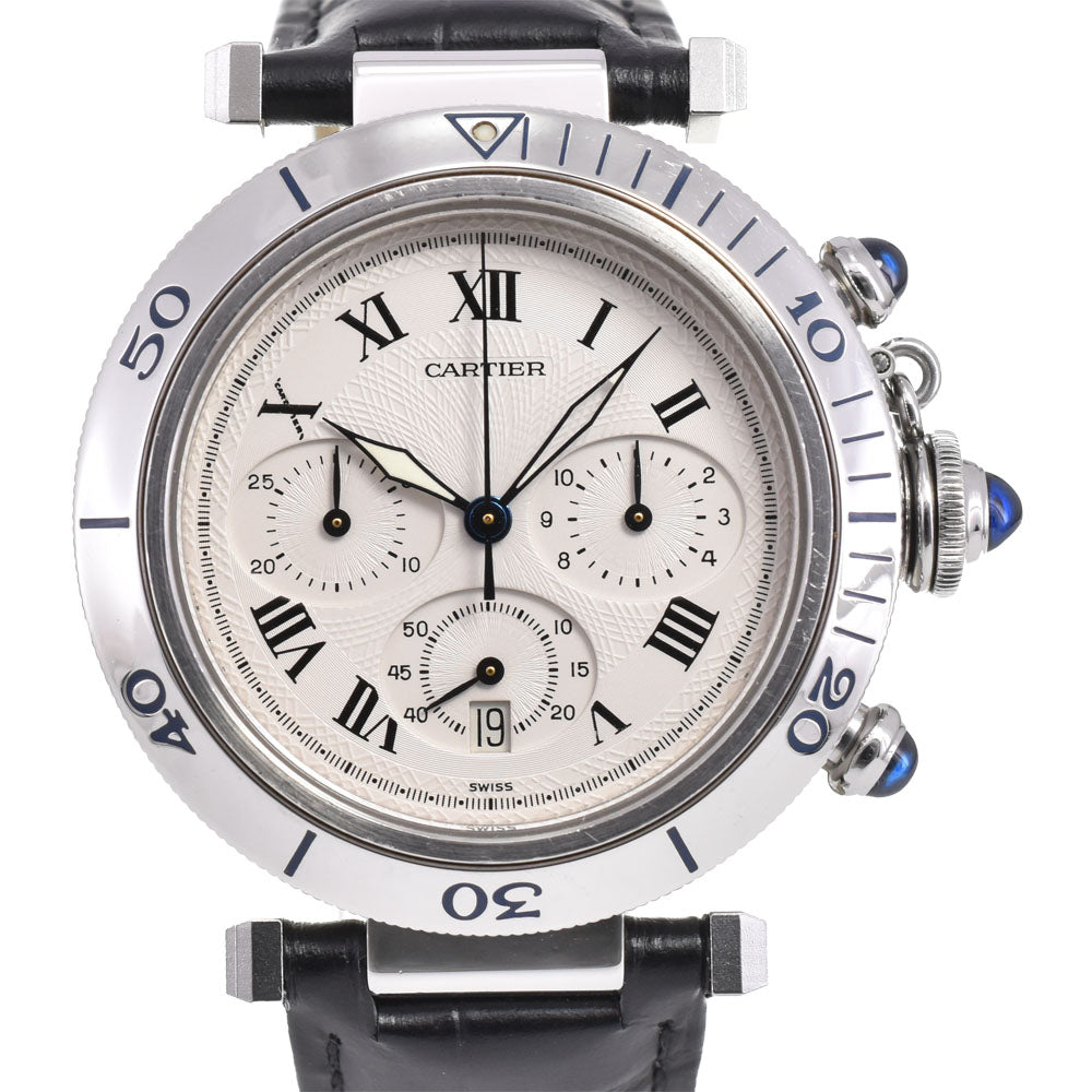 CARTIER Pasha Chronograph W31018H3 Silver Dial Quartz Men's
 Watch M#142592