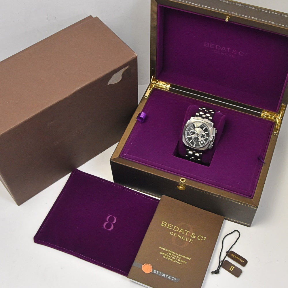 with paper BEDAT&Co No.8 B867.011.311B Chronograph Date Black / Silver Dial Automatic Men's
 Watch I#142599
