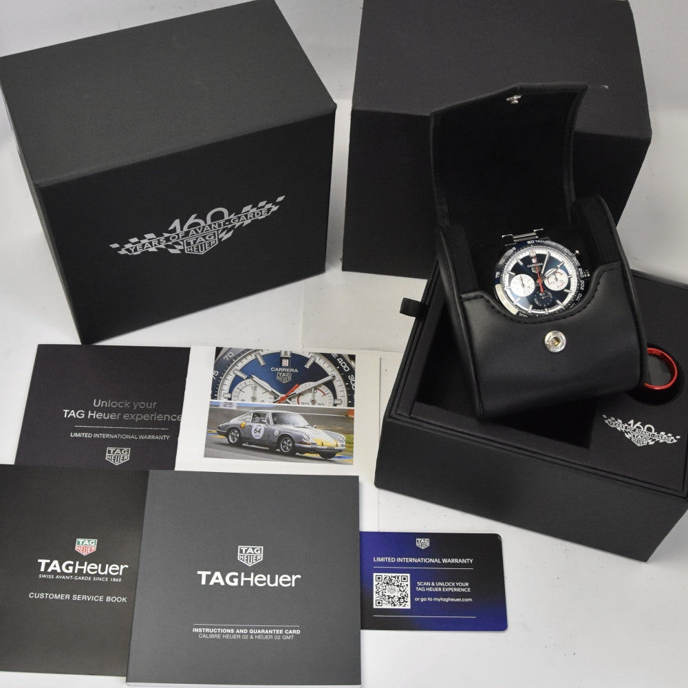with paper TAG HEUER Carrera Sports CBN2A1E 160th anniversary limited edition blue Dial Automatic Men's
 Watch J#142605