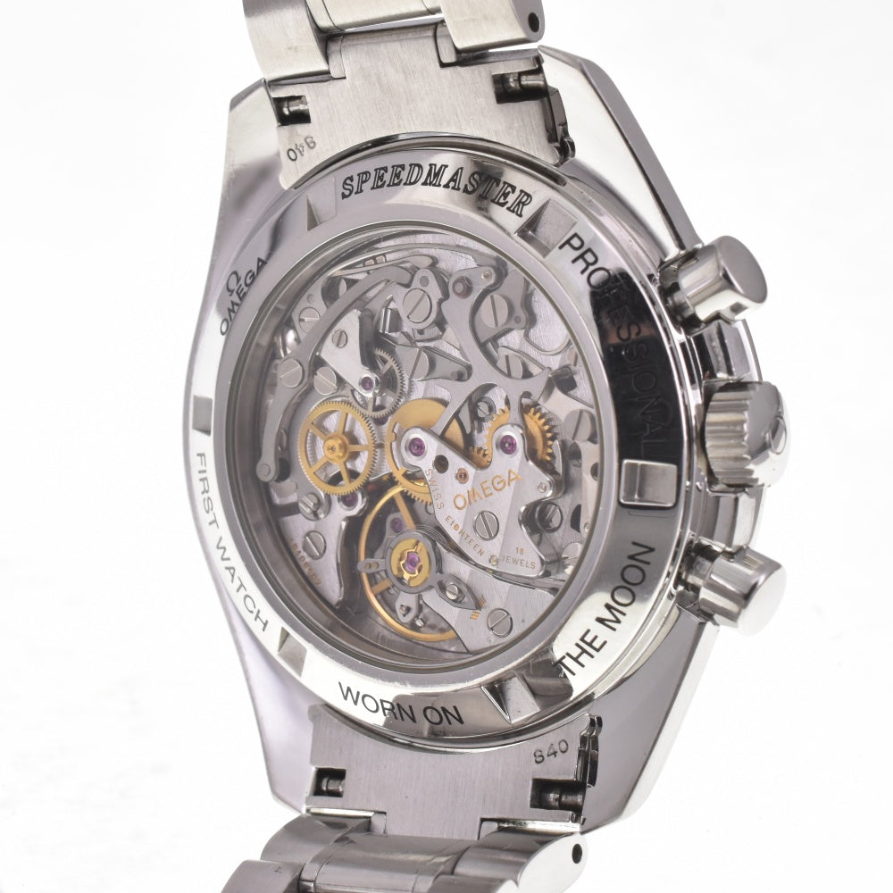 with paper OMEGA Speedmaster Professional Moon Watch 3572.50 see-through back black Dial Hand Winding Men's
 Watch I#142616